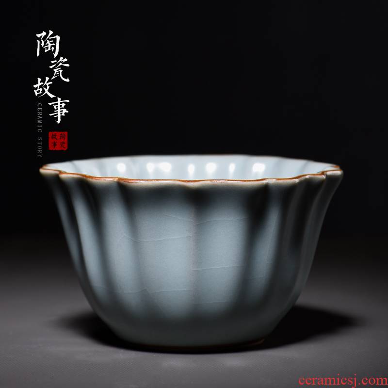 Ceramic story handed down your trade, one cup of peony cup manually high - grade sample tea cup kung fu tea cup single gift boxes