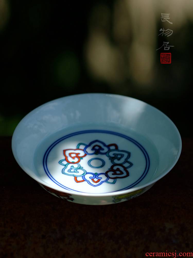 Offered home - cooked ju long up controller blue bucket color goes well with moire disc saucer tableware jingdezhen ceramic plate