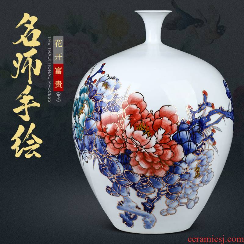 Jingdezhen ceramics famous flower arrangement of Chinese style household wine hand - made celadon vase furnishing articles the sitting room porch act the role ofing is tasted