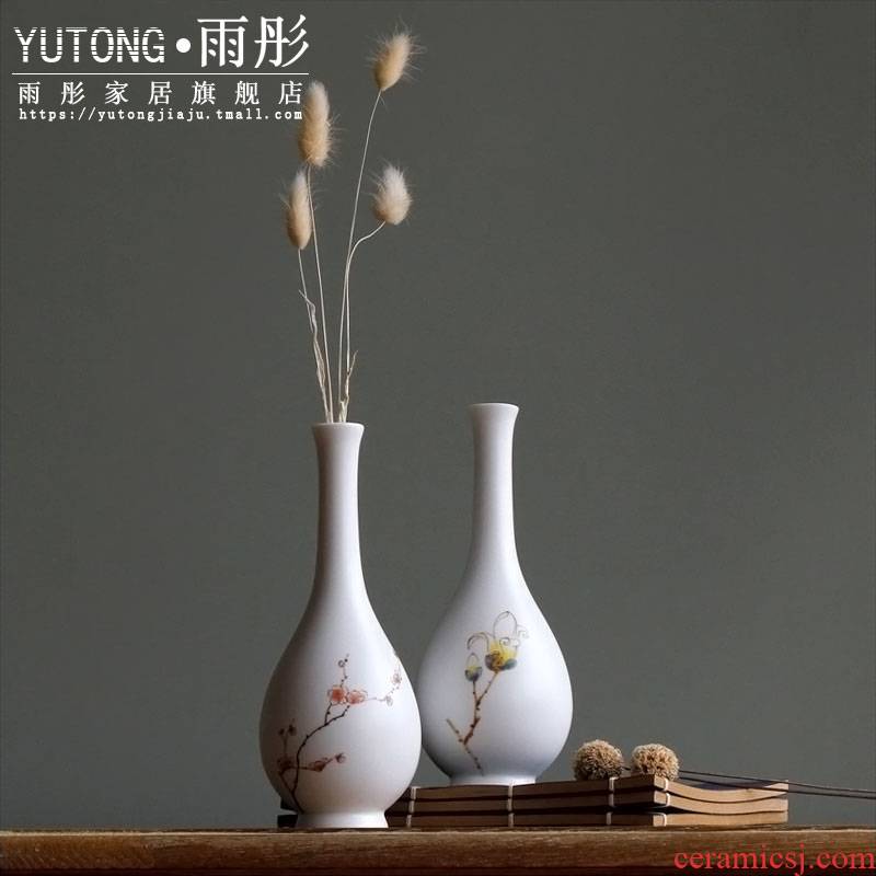Jingdezhen ceramic celadon vase furnishing articles made flowers, dried flowers, flower arrangement sitting room adornment Nordic small saliva