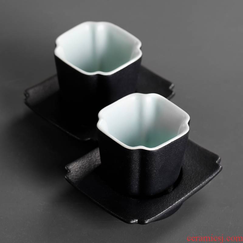 Coarse pottery cups master cup single CPU kunfu tea light sample tea cup Japanese single jingdezhen ceramics single restoring ancient ways