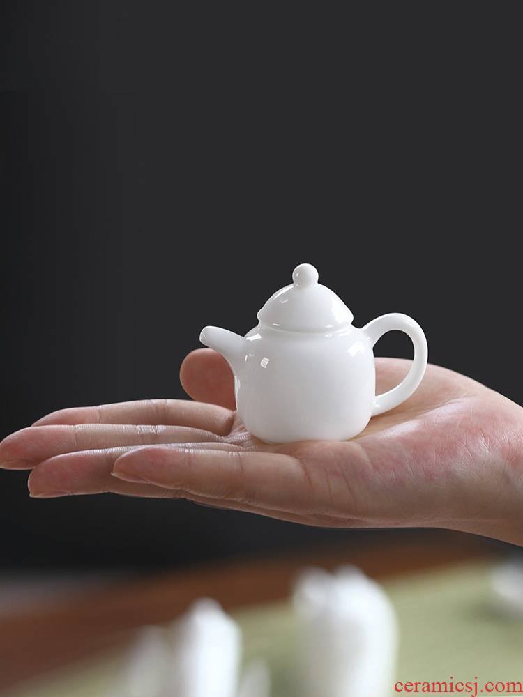 Dehua white porcelain pocket single pot of miniature fingertip pot of tea pet small ceramic kunfu tea xi shi pot of a single mercifully tea pot