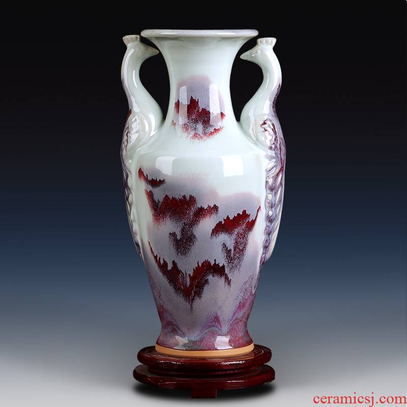 Jingdezhen ceramic vase furnishing articles flower arrangement is archaize sitting room imperial jun porcelain household act the role ofing is tasted wine crafts