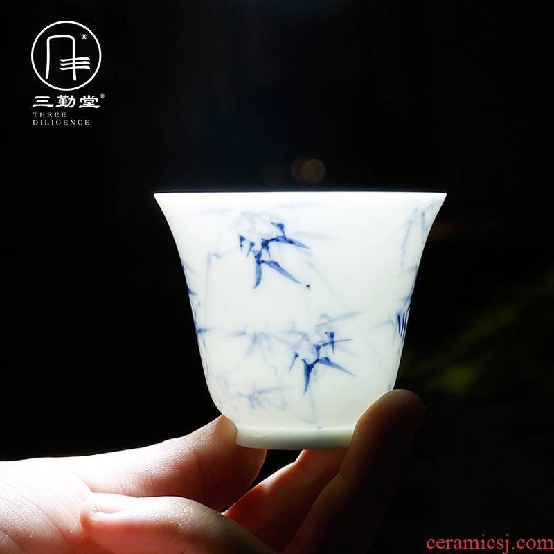 The three frequently do sample tea cup single CPU master cup jingdezhen small ceramic cups kung fu tea set S43079 bell