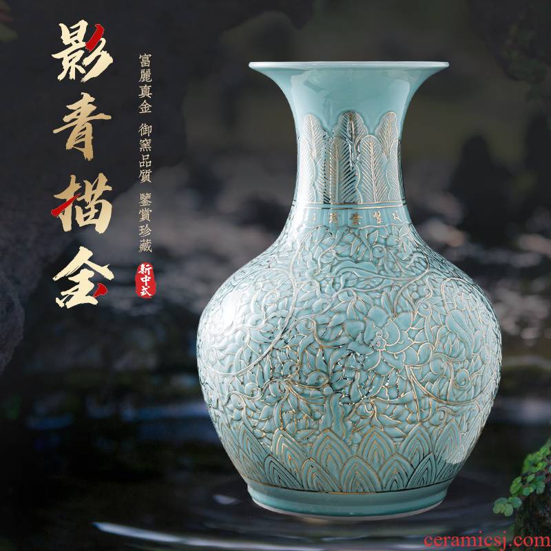 Jingdezhen ceramic hand - made paint vases, flower arranging new Chinese style living room rich ancient frame furnishing articles home decorative arts and crafts