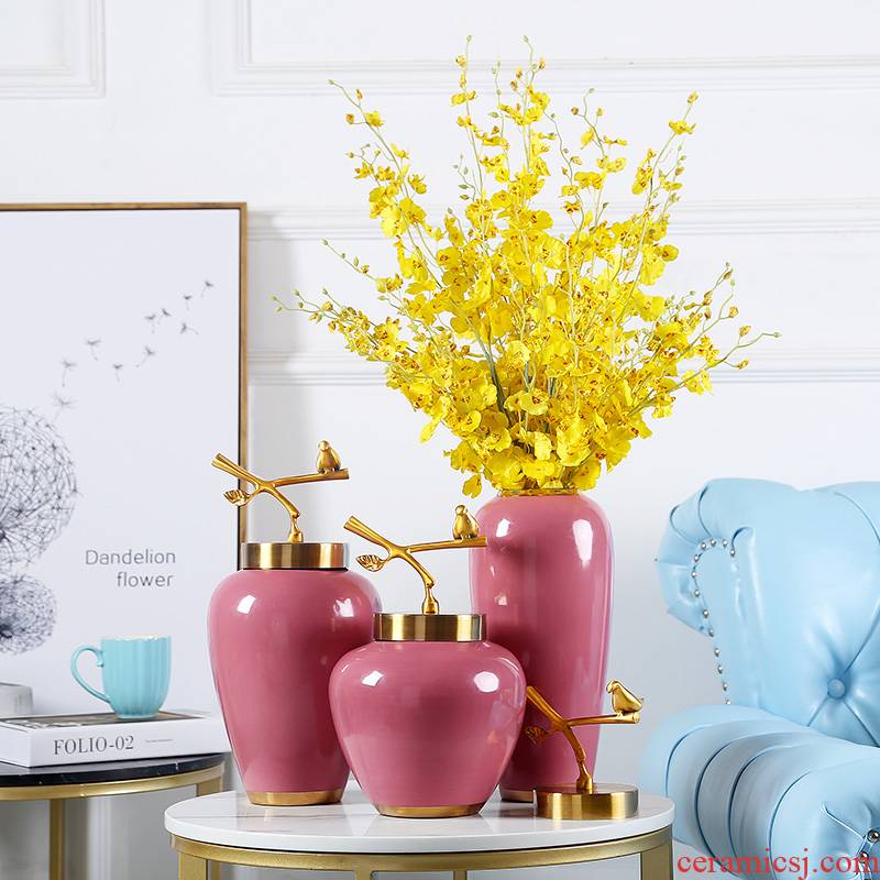 Jingdezhen mesa of I and contracted ceramic vase household furnishing articles sitting room dry flower arranging flowers flower adornment suit