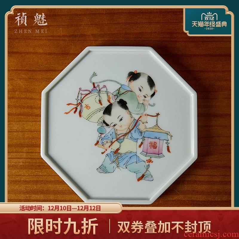 Shot incarnate the hand - made the lad a ceramic tea tray at jingdezhen household kung fu tea accessories pot bearing cup dry terms