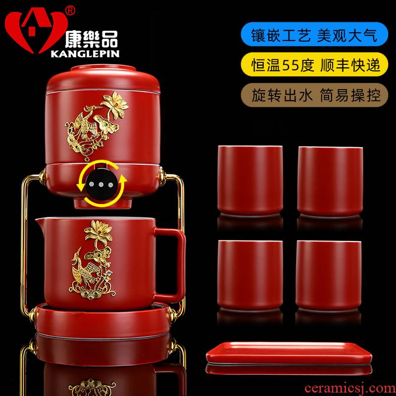 Recreational product gold T8 automatically make tea tea set lazy household ceramics kung fu tea set temperature office