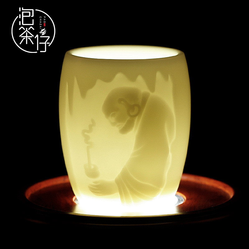 Dehua inferior smooth high - white zen cup checking ceramic masters cup jade porcelain teacup DE - gen Chen, a master hand