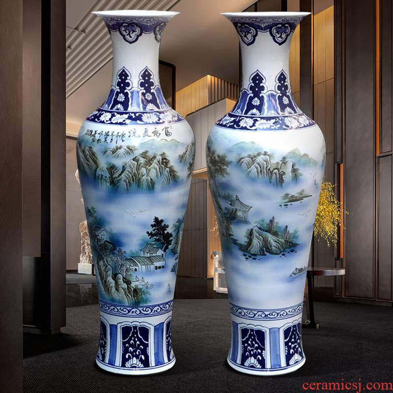 Jingdezhen ceramics of large vases, hand - made hotel opening gifts sitting room place of blue and white porcelain household act the role ofing is tasted