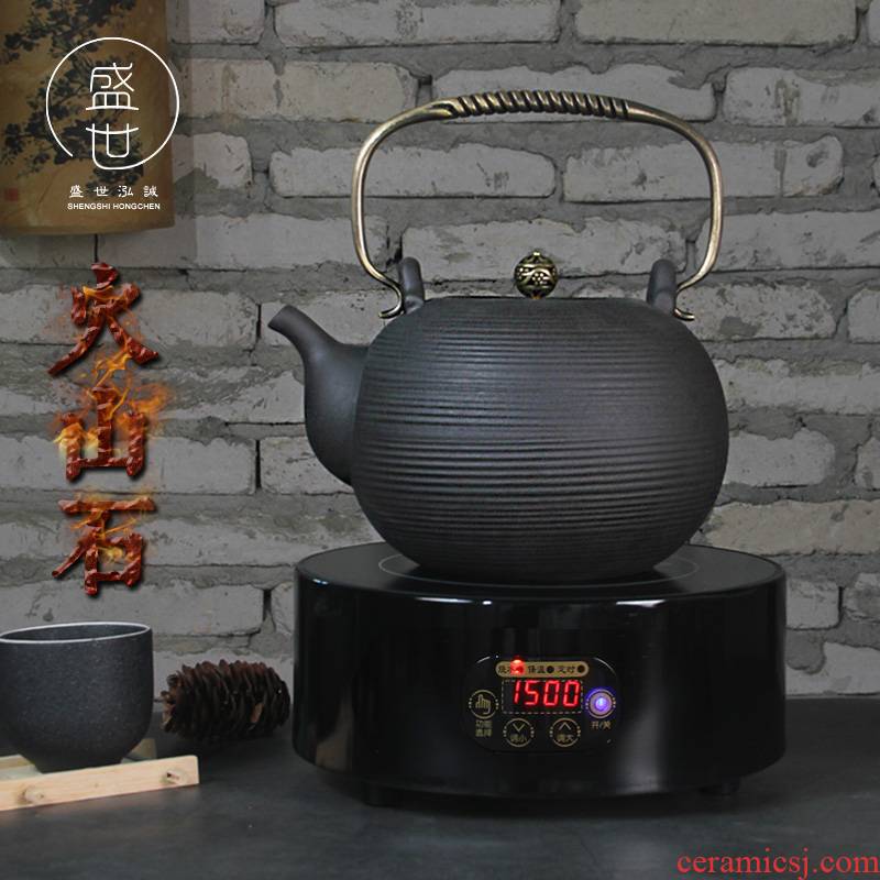 Electric TaoLu boiling tea water jug electrothermal coarse ceramic tea set lava rock - girder pot of tea ware ceramics kunfu tea kettle
