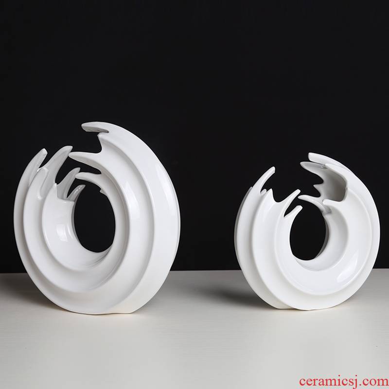 Nordic ceramic furnishing articles sitting room of I and contracted creative round white wreath household act the role ofing is tasted the minimalist porch