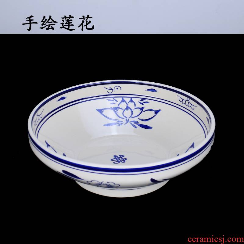 Hand - made ceramic home large soup bowl lotus 10 inches hotel boiled fish bowl hair "popular archaize large bowl
