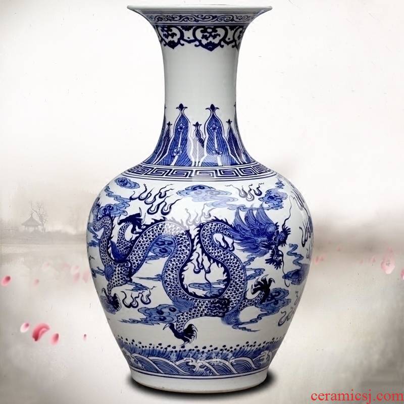 Jingdezhen porcelain hand in extremely good fortune ceramic vase home sitting room, study Chinese flower arranging office furnishing articles