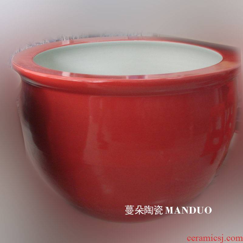 Chinese red porcelain jingdezhen red porcelain cylinder 90-100 - cm diameter festive red porcelain cylinder cylinder
