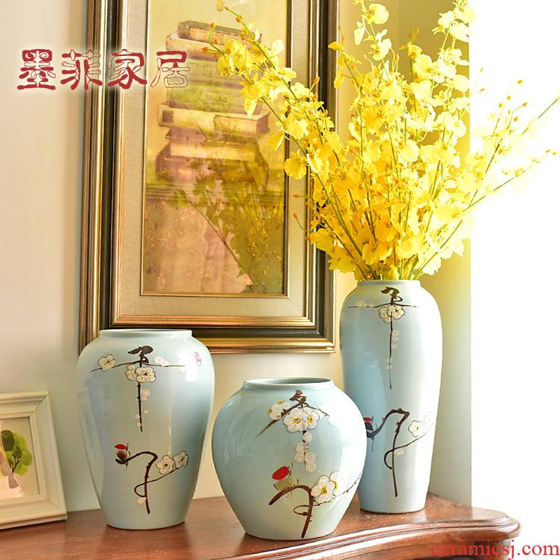 Jingdezhen modern new Chinese style ceramic vases, flower arranging TV ark, place of the sitting room porch decoration dry flower decoration