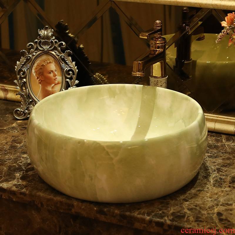 Jingdezhen ceramic stage basin of continental basin art circle marbled bathroom sinks to the sink
