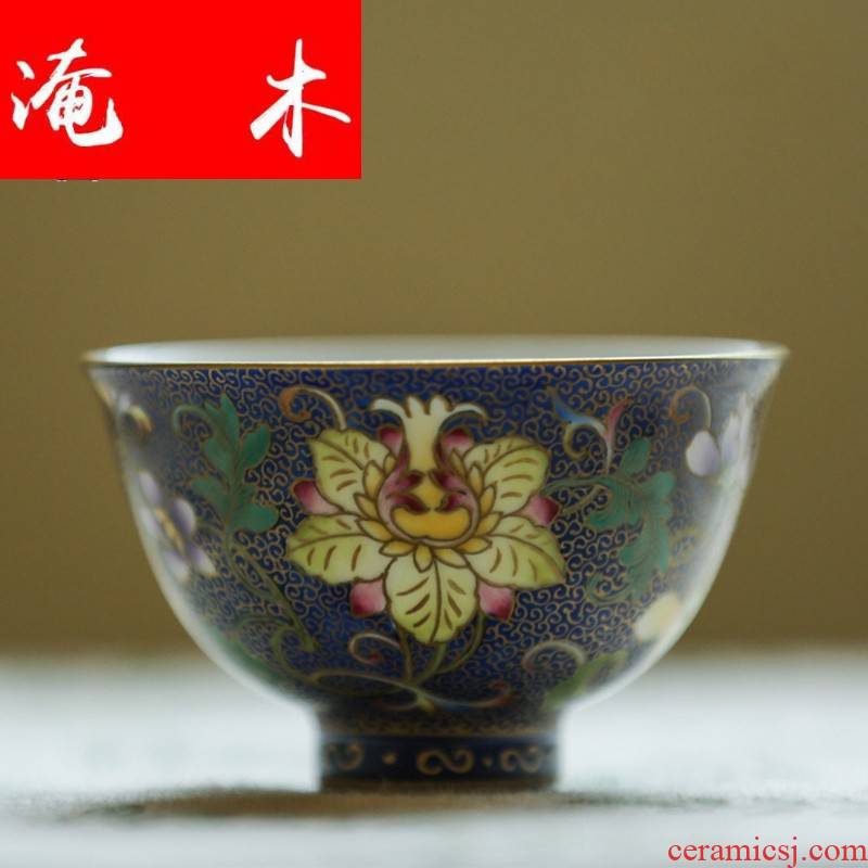 Submerged wood should the jingdezhen up manual hand - made colored enamel tea sample tea cup masters cup kung fu tea cups