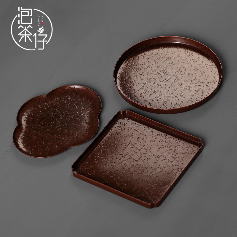 Copper pot bearing do make a pot of tea bearing antique Japanese dry terms tray of violet arenaceous restoring ancient ways round pot of kung fu tea mat