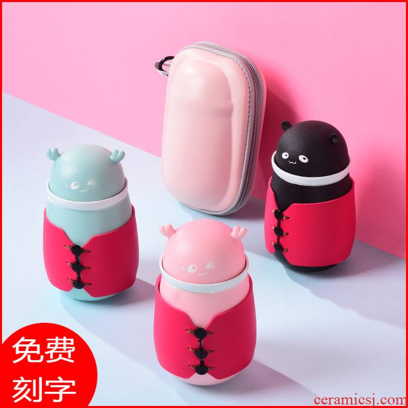 Super express cup girl of filtration separation mini portable water cup tea cups of tea cups porcelain office