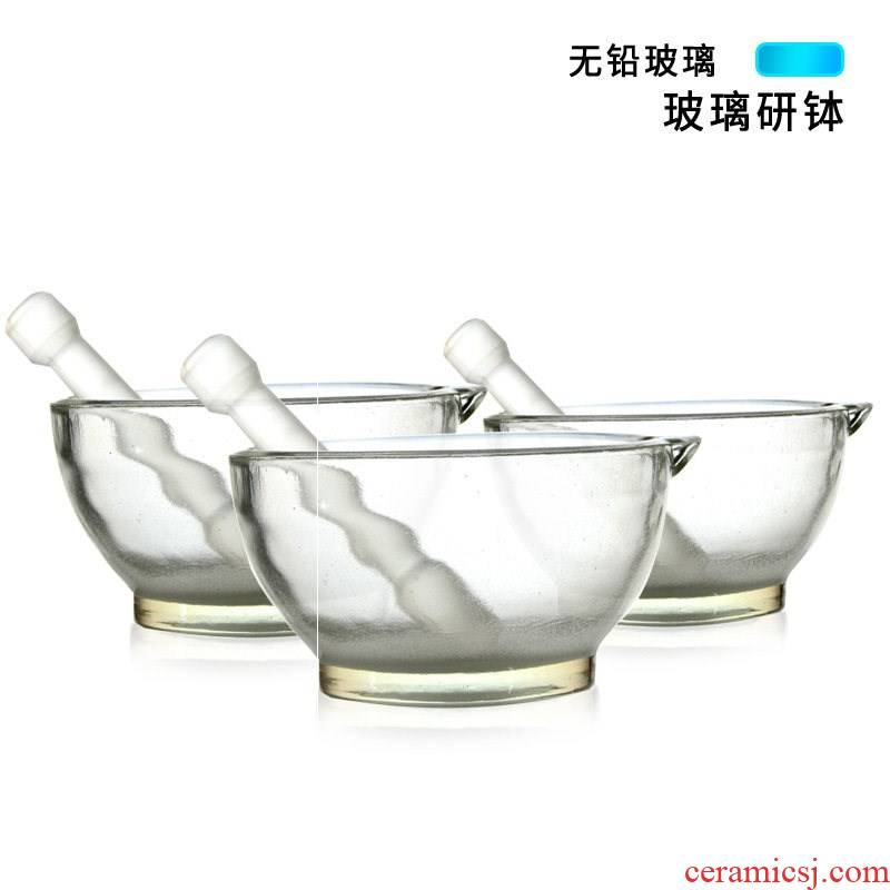Ceramic glass mortar dao medicine medicine bowl bowl dao rod grinding to use drugs bowl of mashed dao pot home package mail