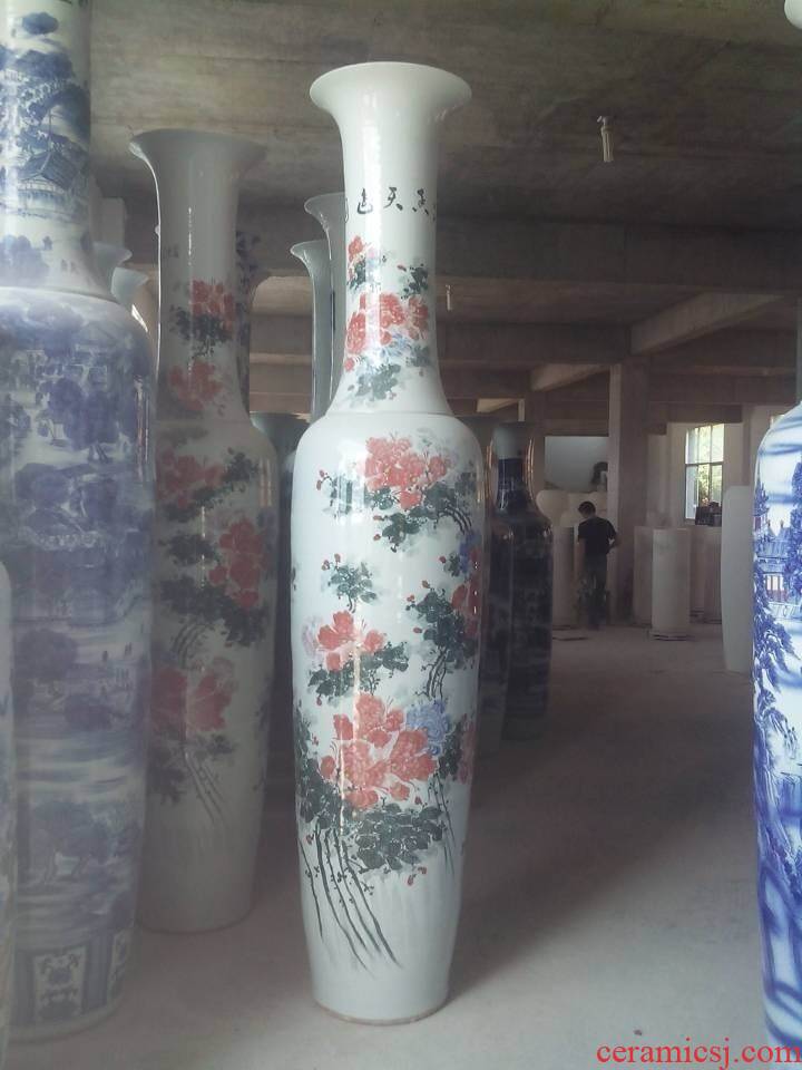 268 jingdezhen ceramic hand - made blooming flowers sitting room of large vase household garden decorative furnishing articles