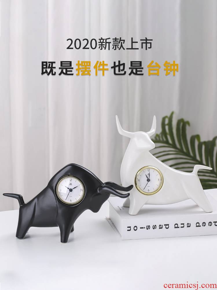 Nordic ceramic watches furnishing articles creative household desktop desktop clock adornment bedroom I and contracted sitting room