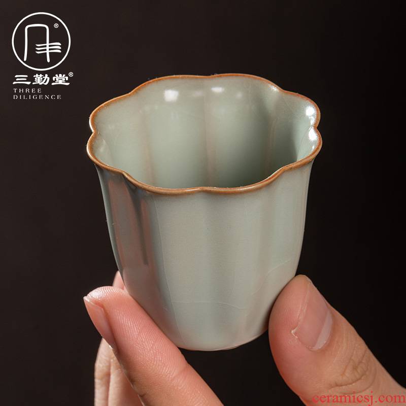 Three frequently hall of pu 'er tea cups single cup bigger sizes don secret master of jingdezhen ceramic cup ultimately responds pure manual S44108