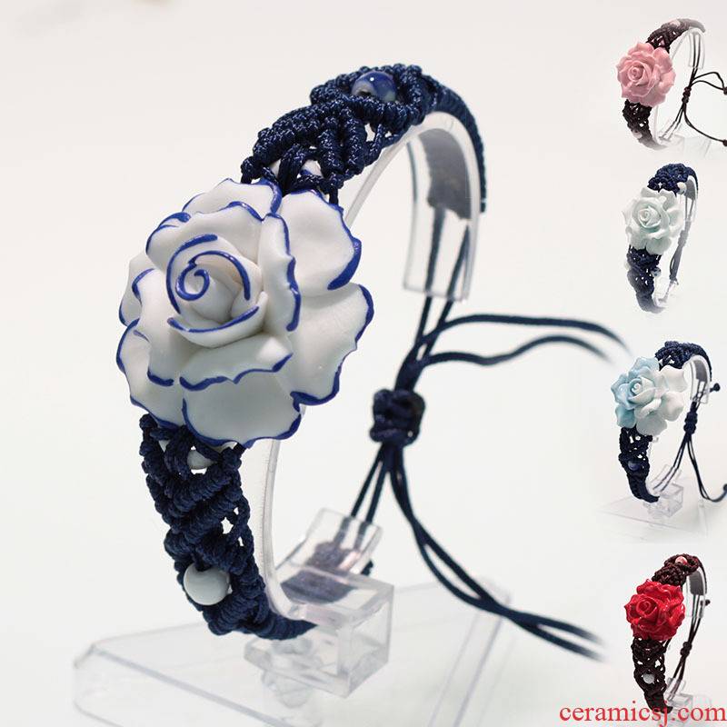 Jingdezhen ceramic hand jewelry wholesale ceramic bracelet manufacturers shot many marketers JXB187 Chinese rose