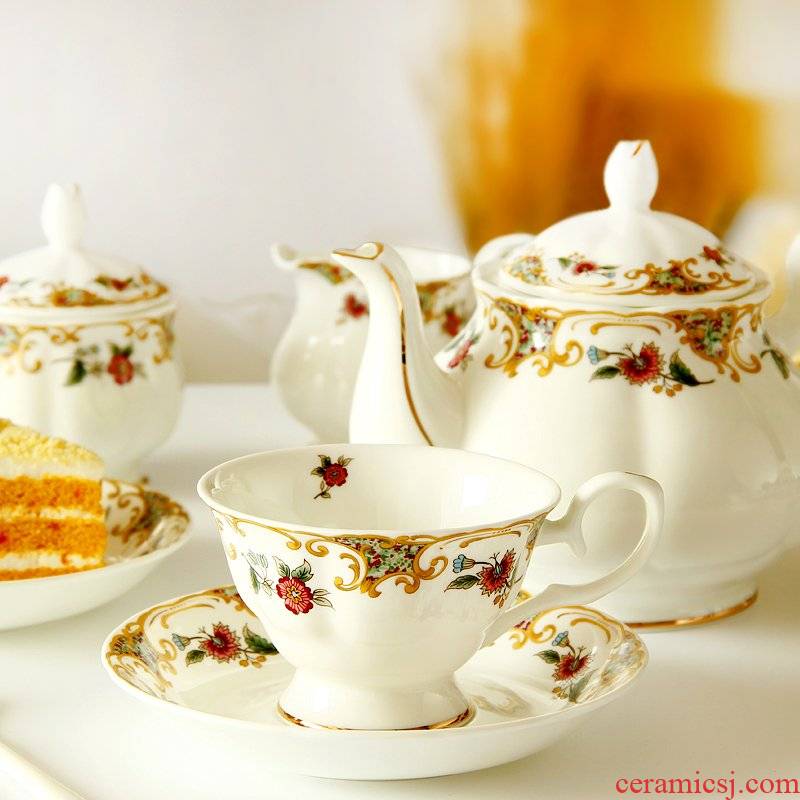 Ou tea set tea tea coffee ipads porcelain coffee cup suit British red ceramic cups of household
