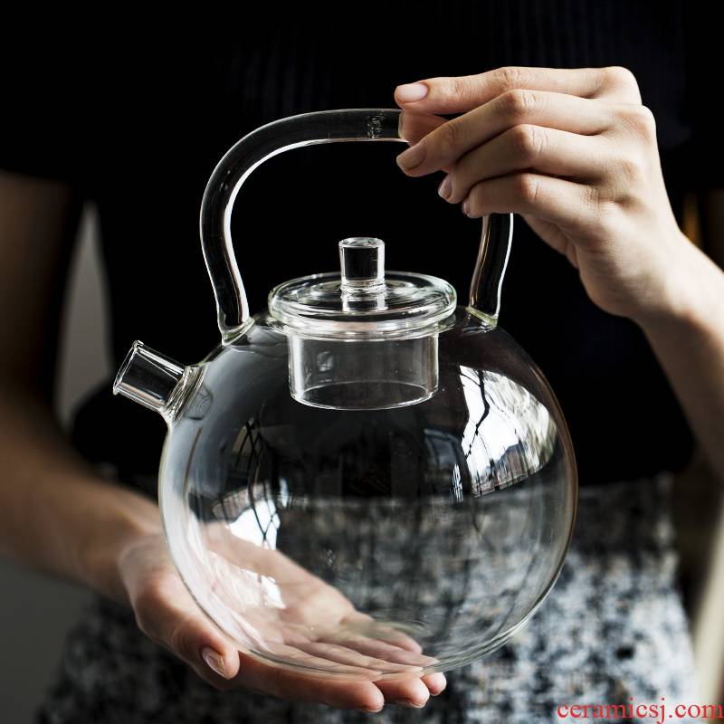 The girder heat - resistant glass flower pot, The pot of boiling water boiling water pot of tea, The electric TaoLu heating glass tea set