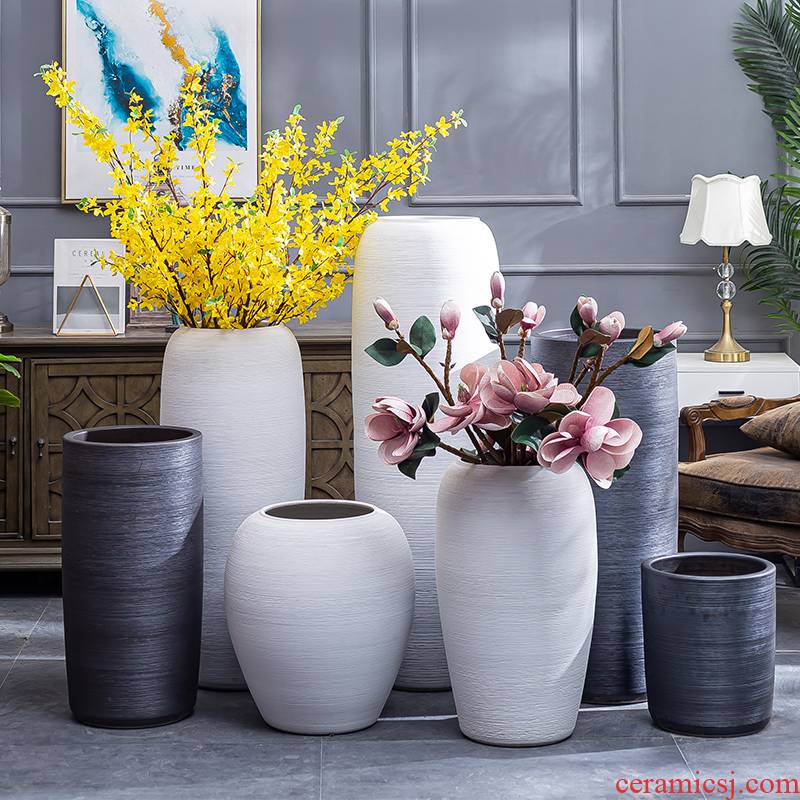 Jingdezhen ceramic vase large landing craft European contracted sitting room porch place flower arranging hotel big vase