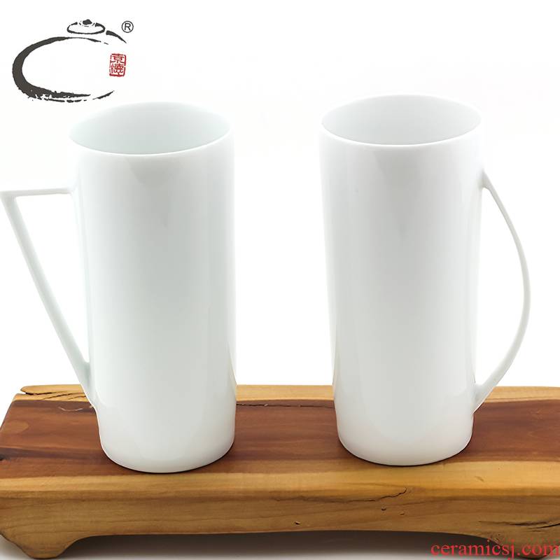And auspicious pure beer for a cup of jingdezhen ceramics by hand picking glass white porcelain longfeng cup gift tea set