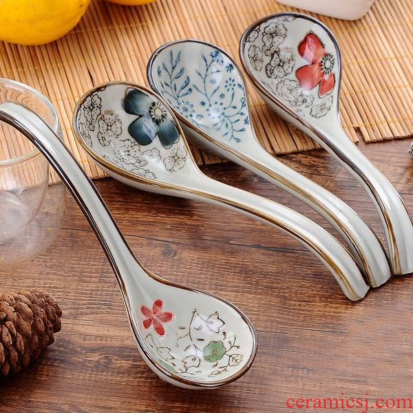 Lovely Japanese restaurant ultimately responds the soup spoon restaurant ceramic adjustable creative large small spoon ladle soup formulas in the household