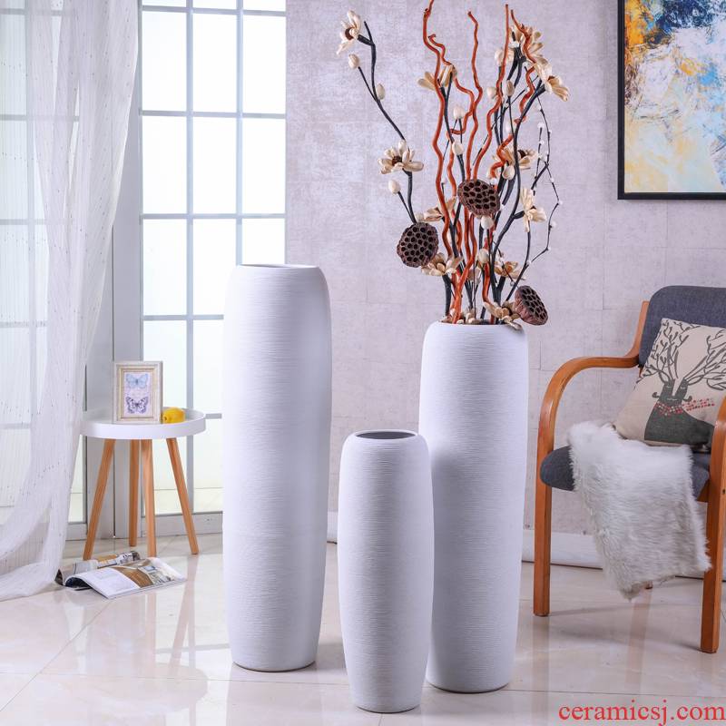 The ground simulation flower vase suit I and contracted sitting room porch large Nordic jingdezhen ceramics flower arranging furnishing articles