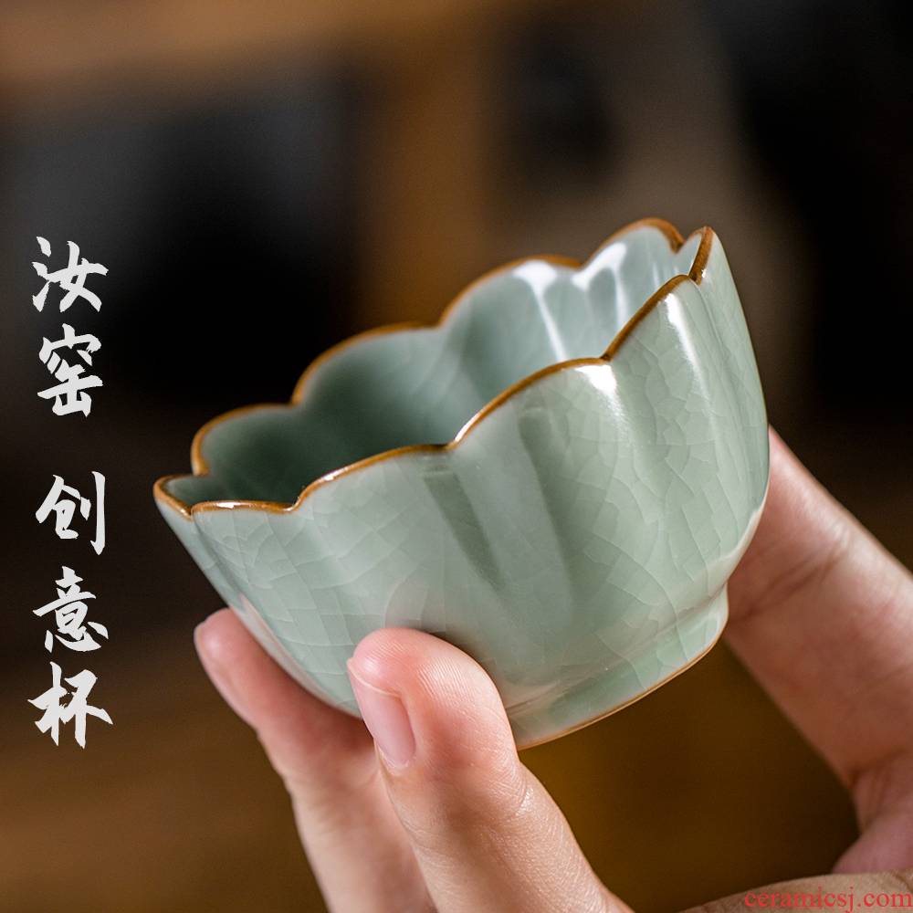 Open the slice your up kung fu tea cups can raise the master cup single cup sample tea cup creative manual single single ceramic tea set