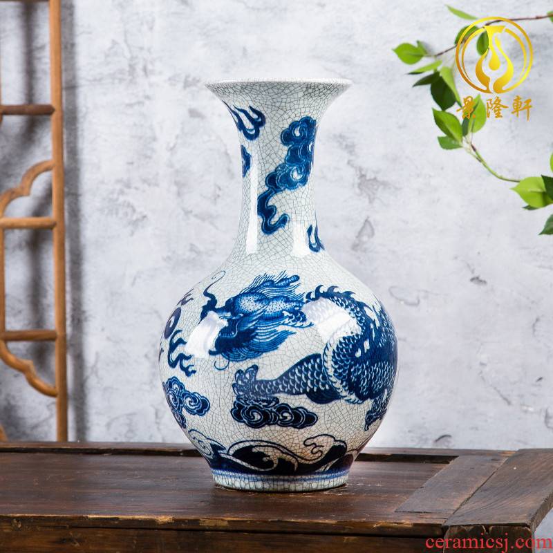 Jingdezhen ceramics, antique Ming and the qing dynasty up crack vases furnishing articles flower arrangement home wine ark, adornment furnishing articles