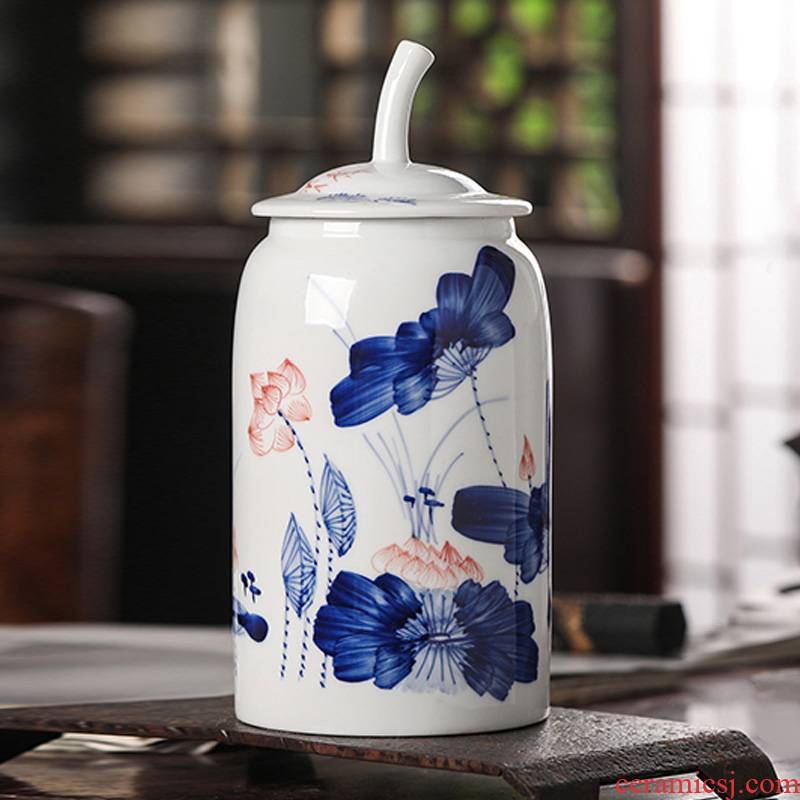 Jingdezhen ceramic hand - made flower arranging dried flowers of modern Chinese style living room home decoration furnishing articles craft vase