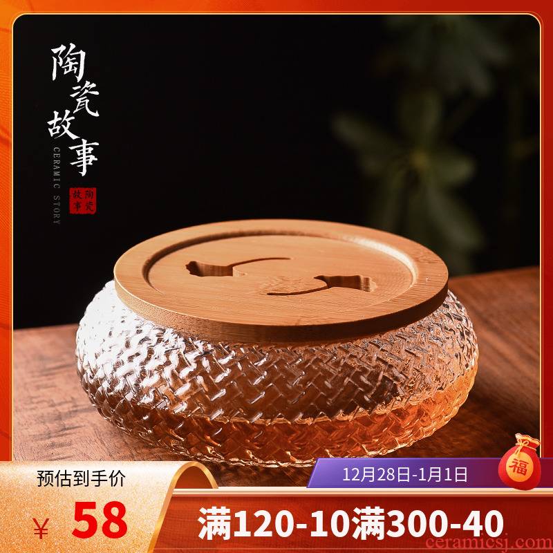 Ceramic members of the household heat - resistant glass tea pot bearing bearing kung fu tea accessories hammer dry mercifully water type pot holder