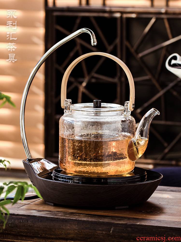 Electric TaoLu tea stove cooking pot and hammer glass curing pot of household cooking tea tea set single pot of high temperature resistant
