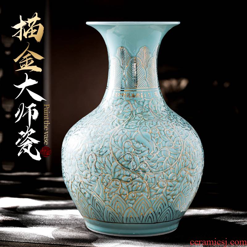 Jingdezhen ceramic hand - made paint the design of new Chinese vase furnishing articles sitting room flower arranging rich ancient frame decorative arts and crafts