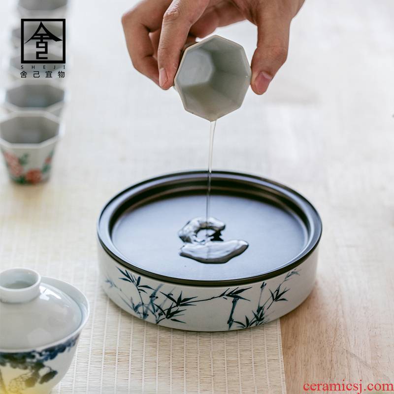 The Self - "appropriate content of jingdezhen hand - made manual pot of 12 water dry mercifully small Japanese tea tray filling dry mercifully