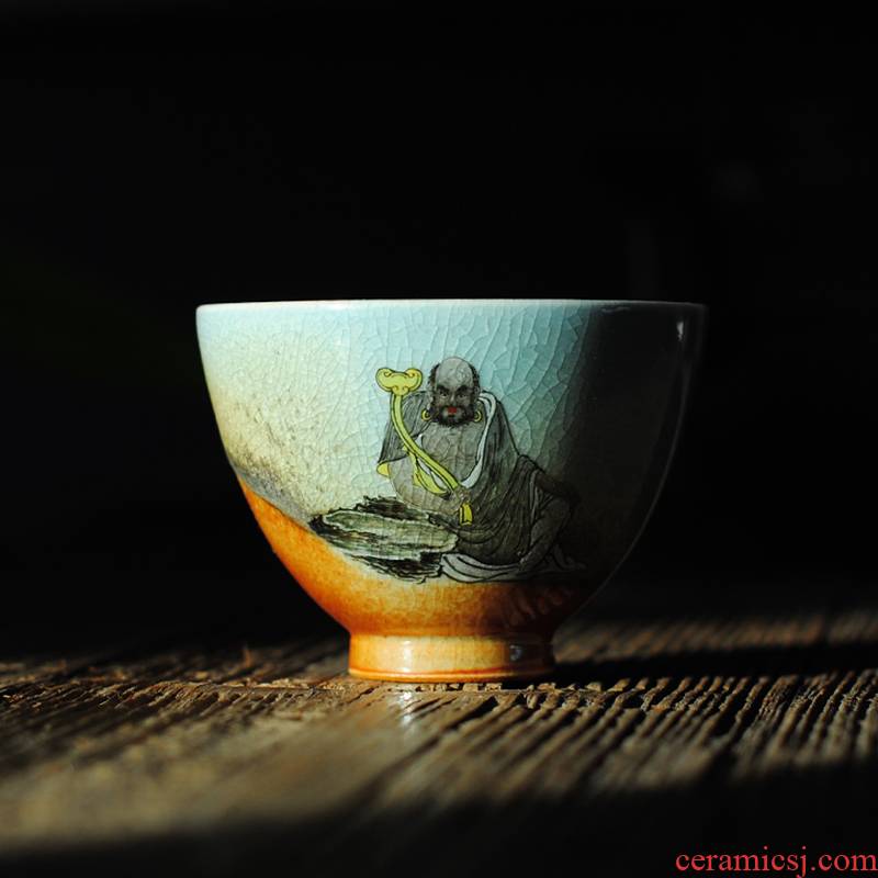 The Owl chai up up with jingdezhen tea sets variable glaze teacup dharma lohan crack glaze tea cup kung fu tea cups