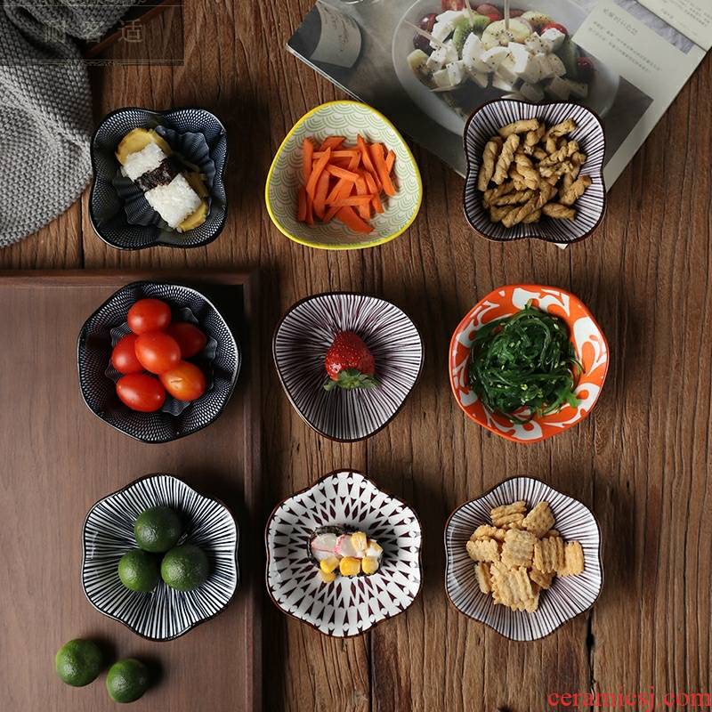 View the best flavor dish of Japanese soy sauce dish chafing dish seasoning dip in vinegar sauce pickle ceramic bowl dish plate household business
