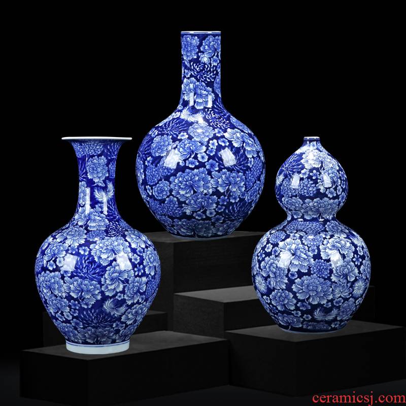 Jingdezhen ceramic vase Chinese hand - made vases furnishing articles sitting room put vase desktop rich ancient frame archaized decorations
