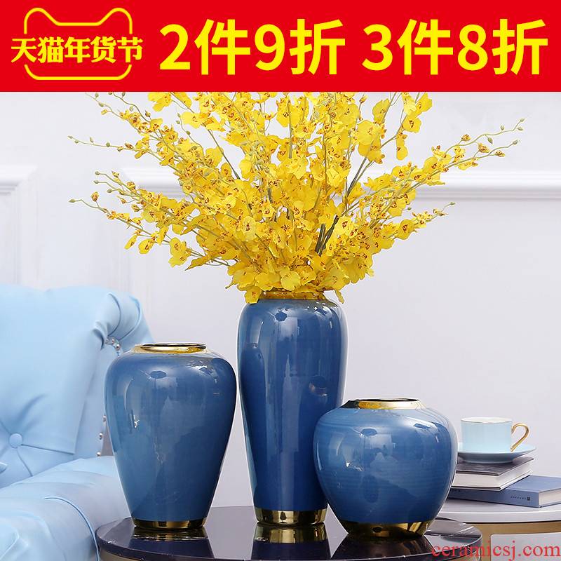 Jingdezhen ceramic vases, modern light key-2 luxury household decorates sitting room porch TV ark, European porcelain flower arranging furnishing articles