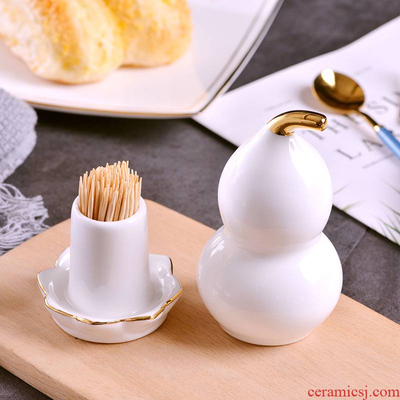 Creative ipads porcelain dental portable extinguishers up phnom penh ceramic household hotel hotel, lovely gourd toothpick box tableware fittings