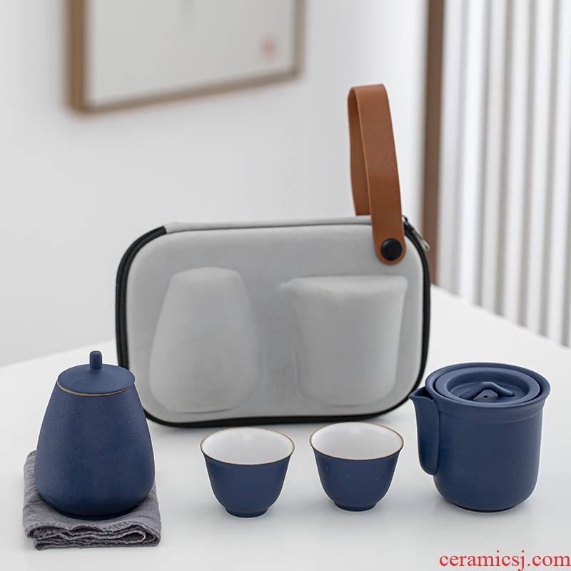 RenXin custom ceramic crack a pot of three kung fu tea set portable is suing travel tea set suits for you