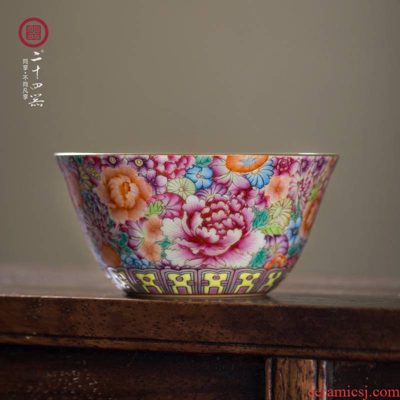 24 is flower master cup single CPU getting high - end kung fu tea cup use only pure manual jingdezhen ceramics