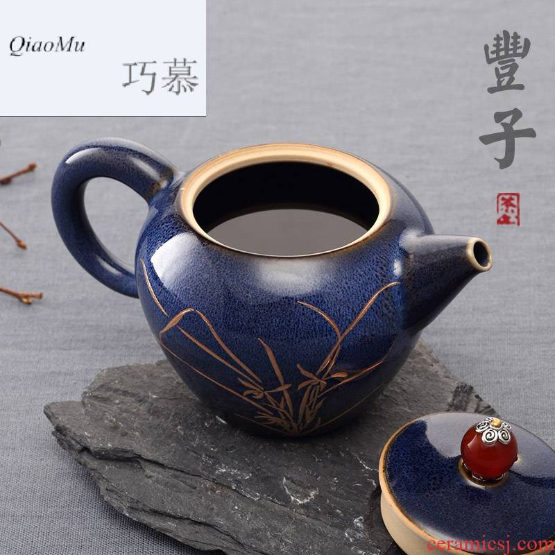 Qiao mu Taiwan FengZi ceramic little teapot single pot teapot home tea, kungfu tea tea tea kettle